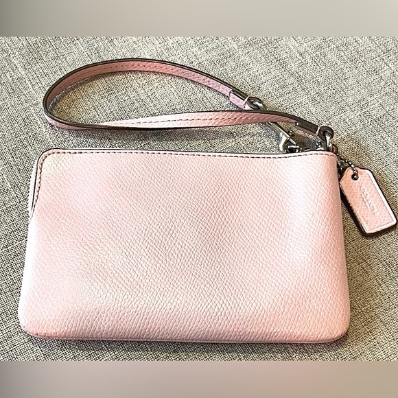 Coach Light Pink Leather Wristlet - Picture 2 of 6